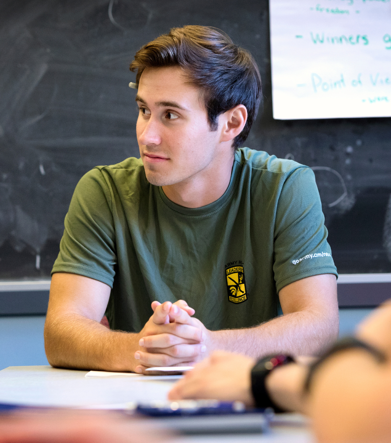 rotc student in class