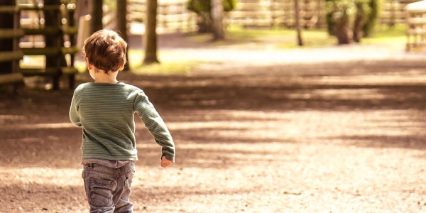 Boy walking away